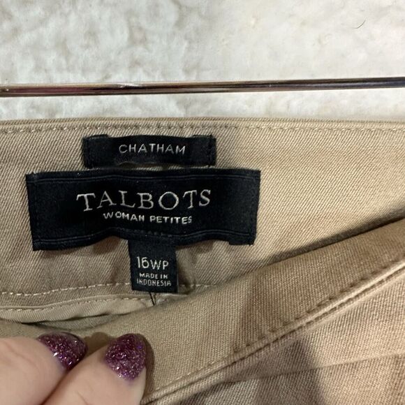 NWT Talbots Chatham Ankle Pants Women's Size 16W Petite Slim Sand Castle Stretch - Picture 10 of 10